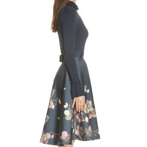 seema arboretum knitted bodice dress